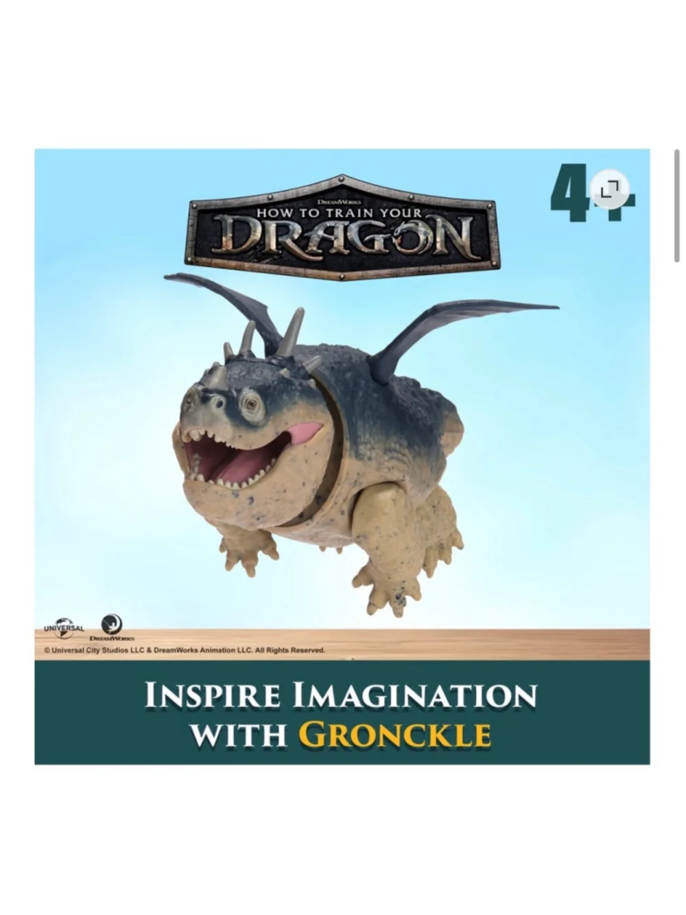 NEW DreamWorks Grondle Action Figure One Size Blue Beige
